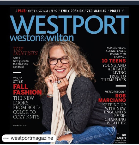 Westport Magazine cover featuring WEST Boutique owner Kitt Shapiro