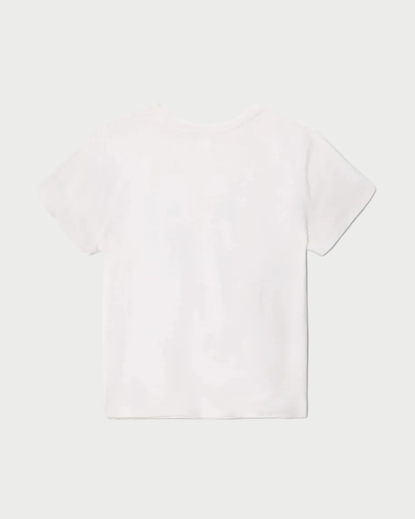 White t-shirt on a light gray background