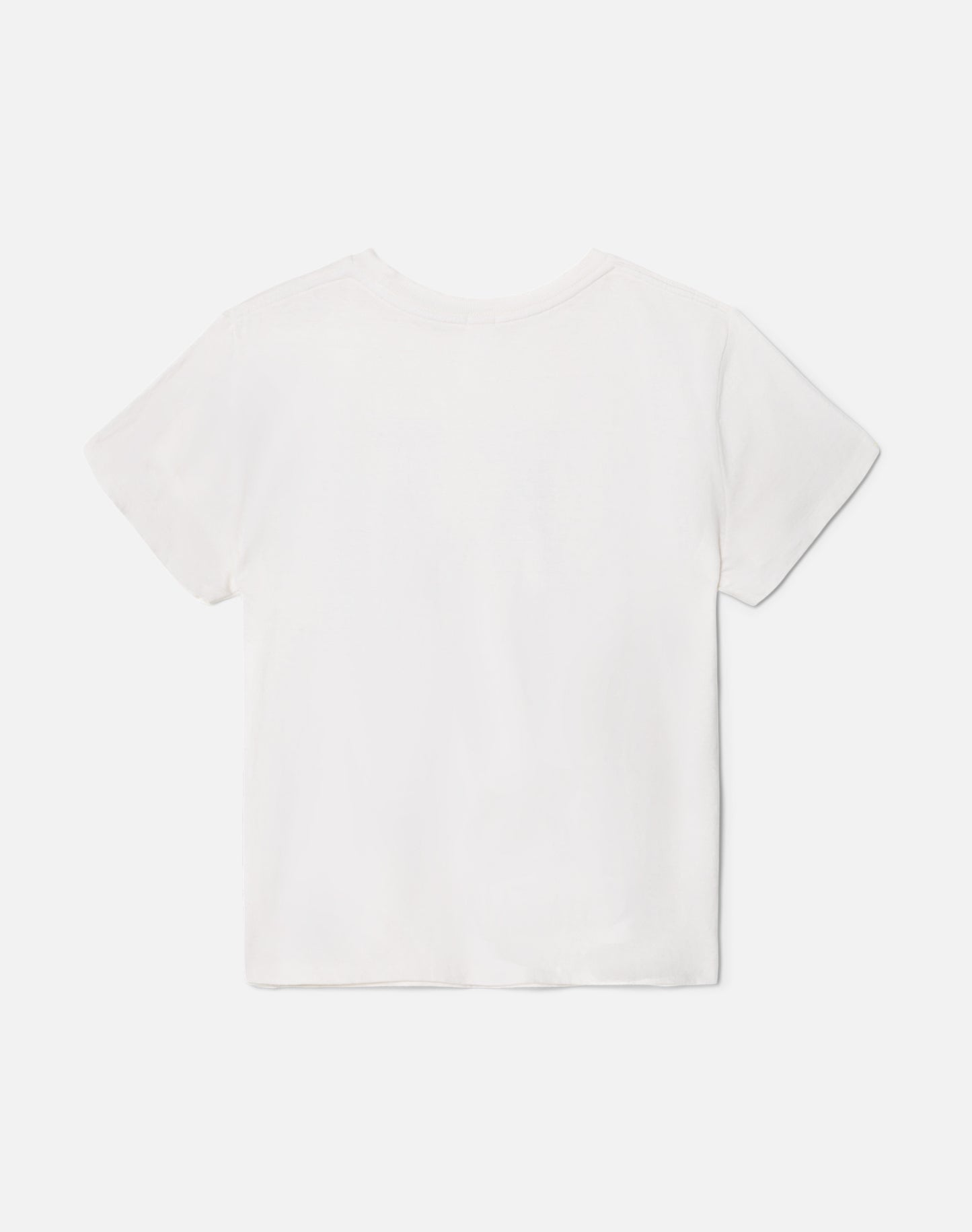 White t-shirt on a light gray background
