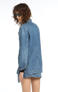 The back of the Mary Denim Blazer, available at west2westport.com