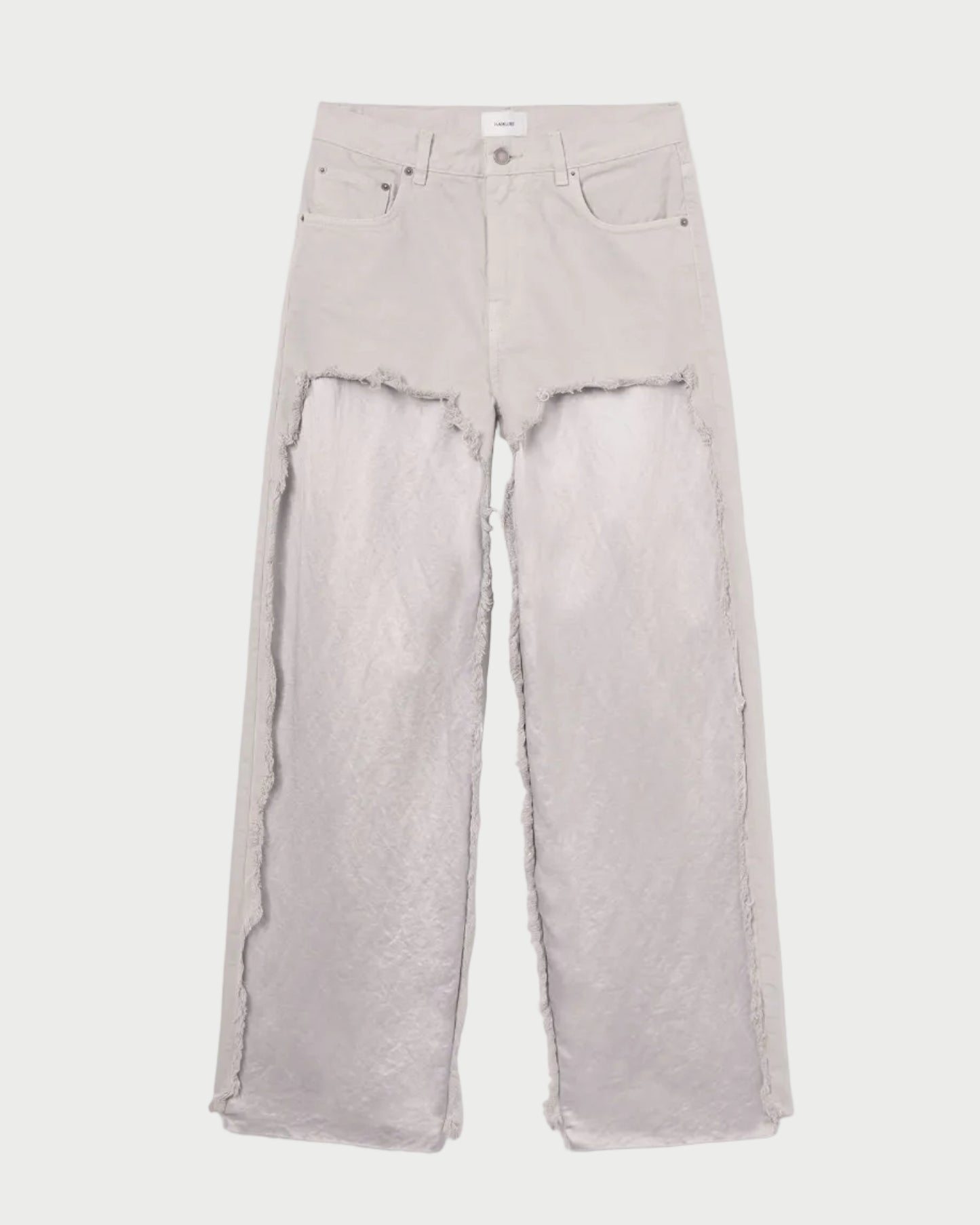 Light gray jeans on a white background