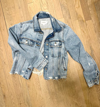 Load image into Gallery viewer, frame vintage distressed denim jacket at west2westport.com