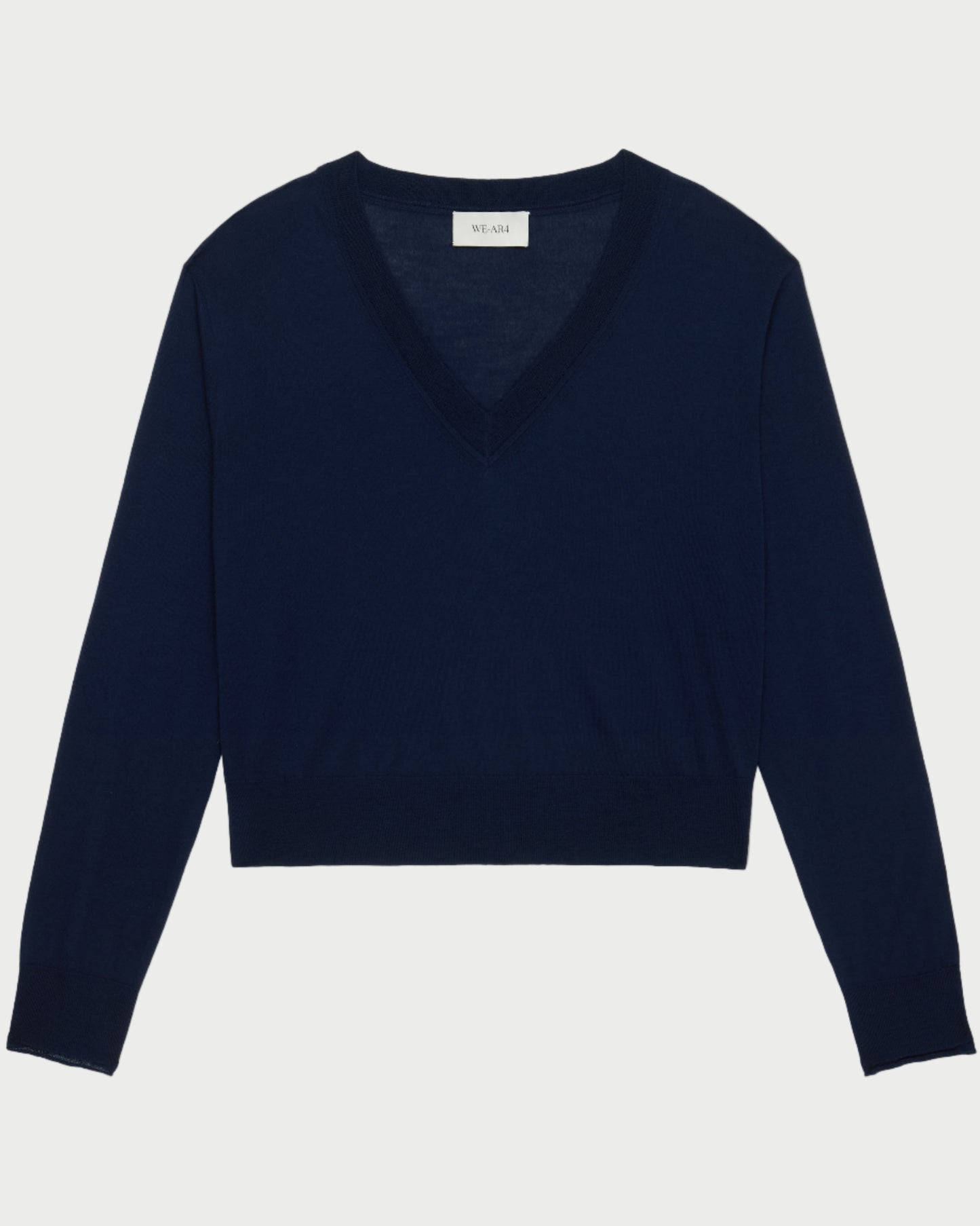 Navy blue sweater on a white background