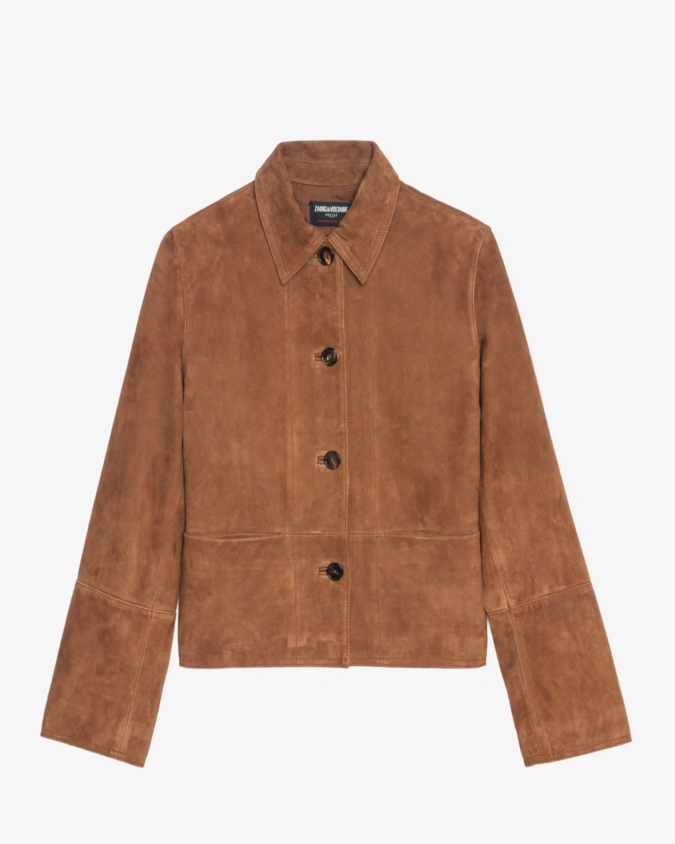 Brown suede jacket on a white background