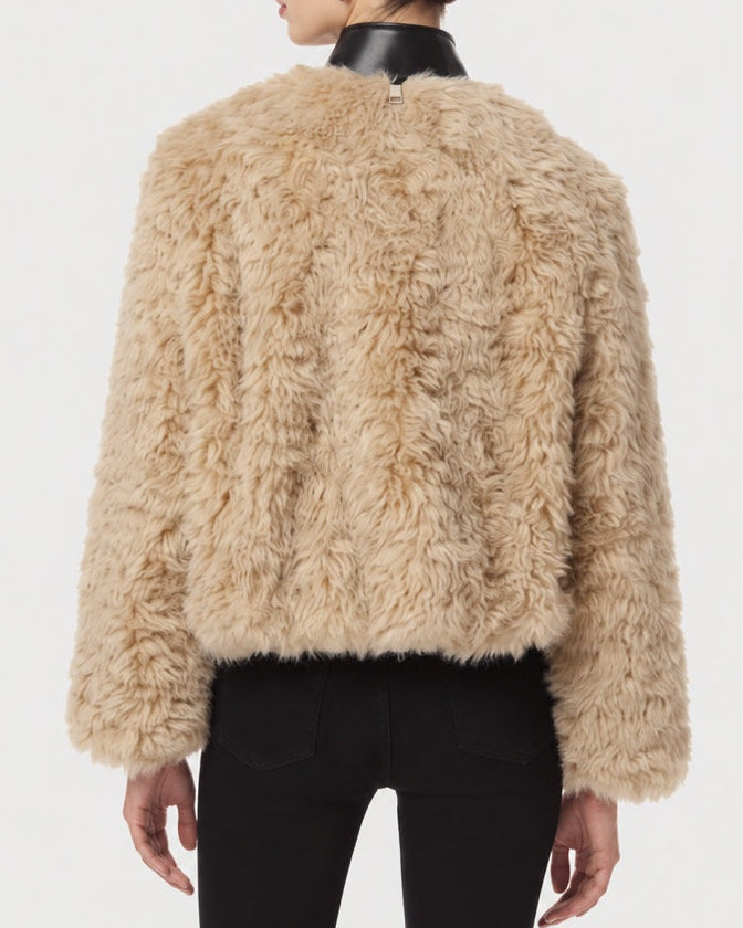 Back view of APPARIS Lillet Bomber in Noir/Bone