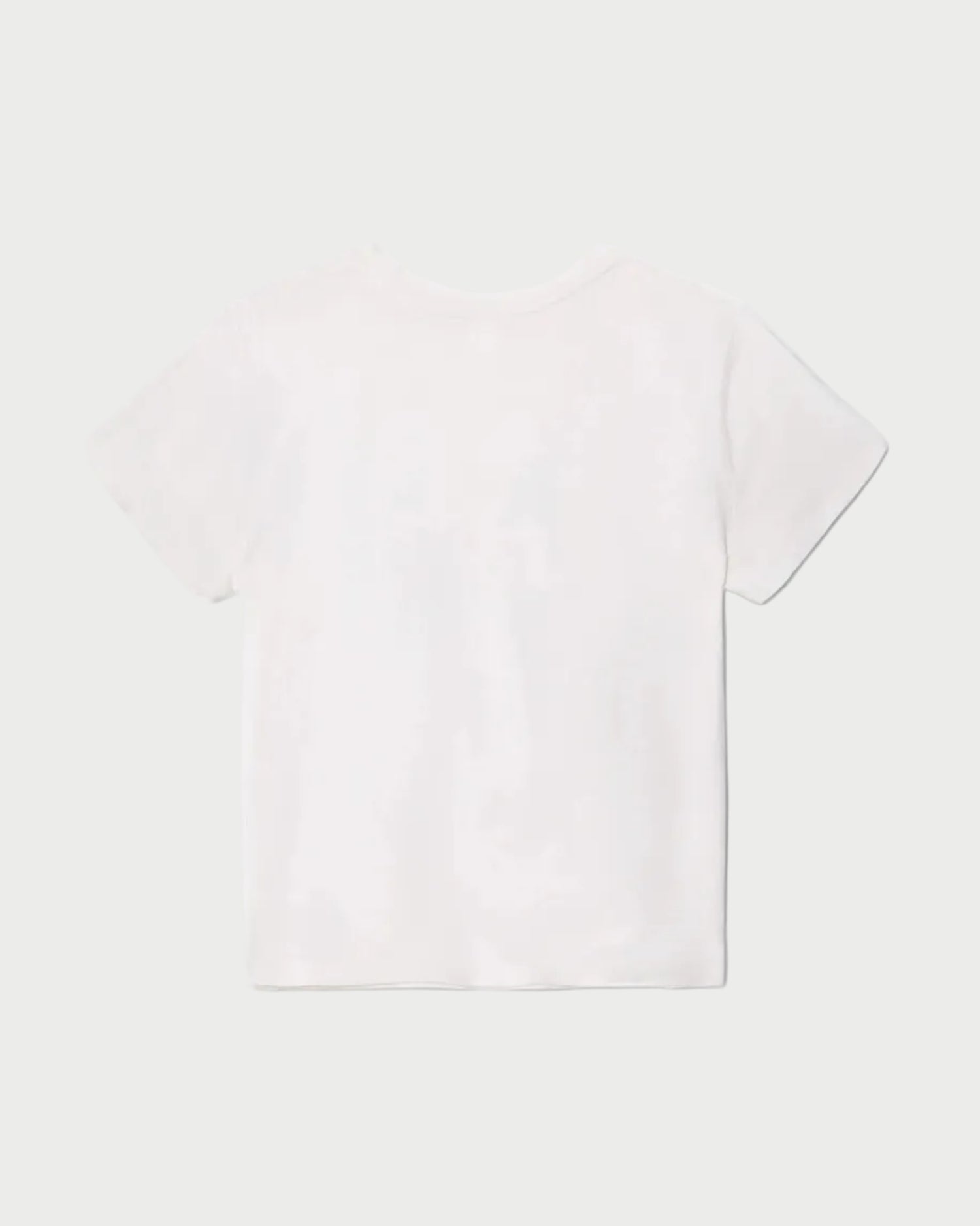 White t-shirt on a light gray background