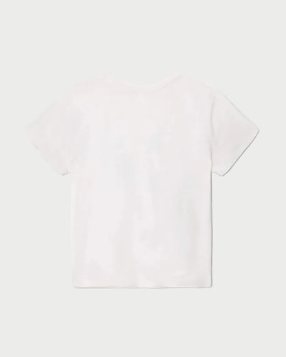 White t-shirt on a light gray background