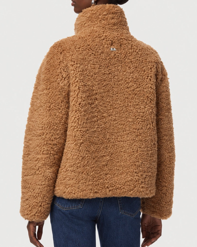 Back view of APPARIS Brooks Coat in Camel