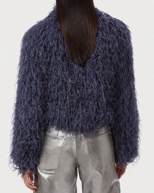 Back view of APPARIS Ginette Jacket in Steel Blue