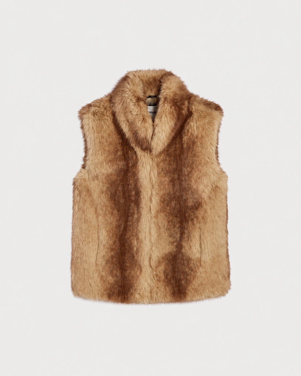 APPARIS Laila Vest in Blonde Mink shown off figure