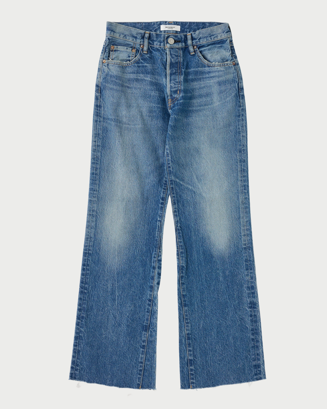 Blue jeans on a white background