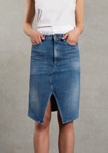 Load image into Gallery viewer, 3x1 high rise knee length denim skirt at west2westport.com