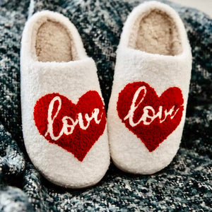 Love Heart slippers at west2westport.com