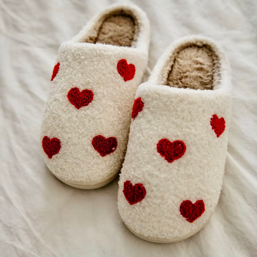 tiny heart slippers for valentine's day at west2westport.com 