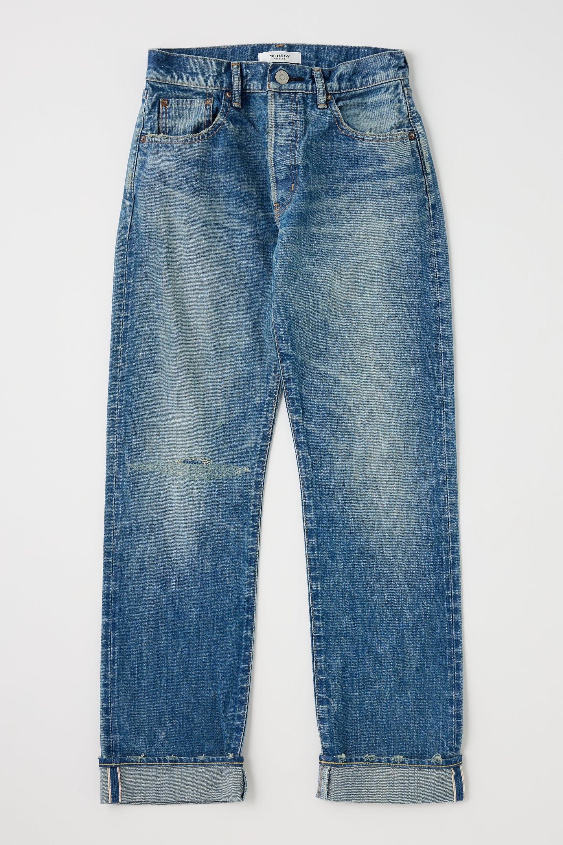 Blue jeans on a white background