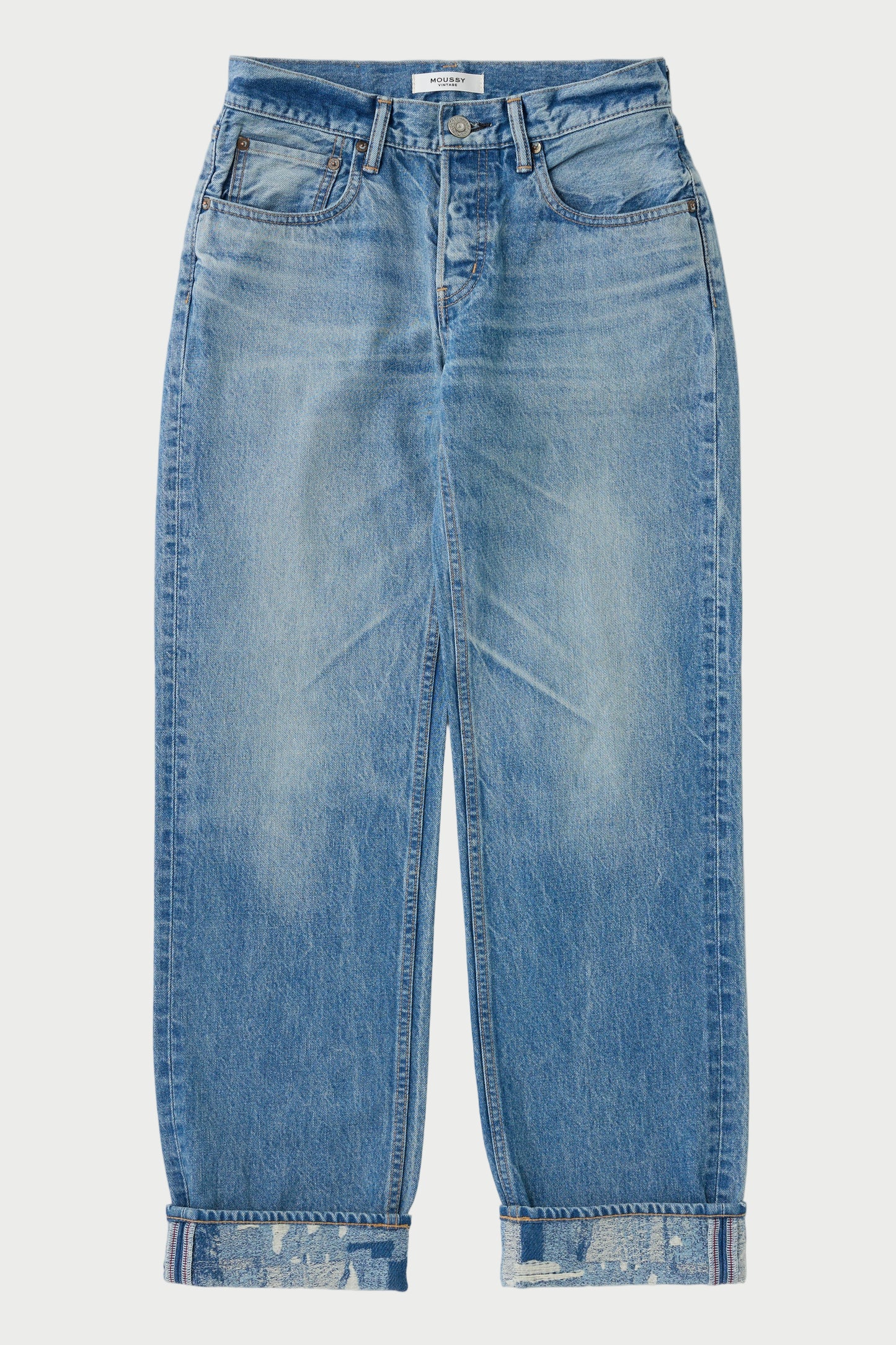 Blue jeans on a white background