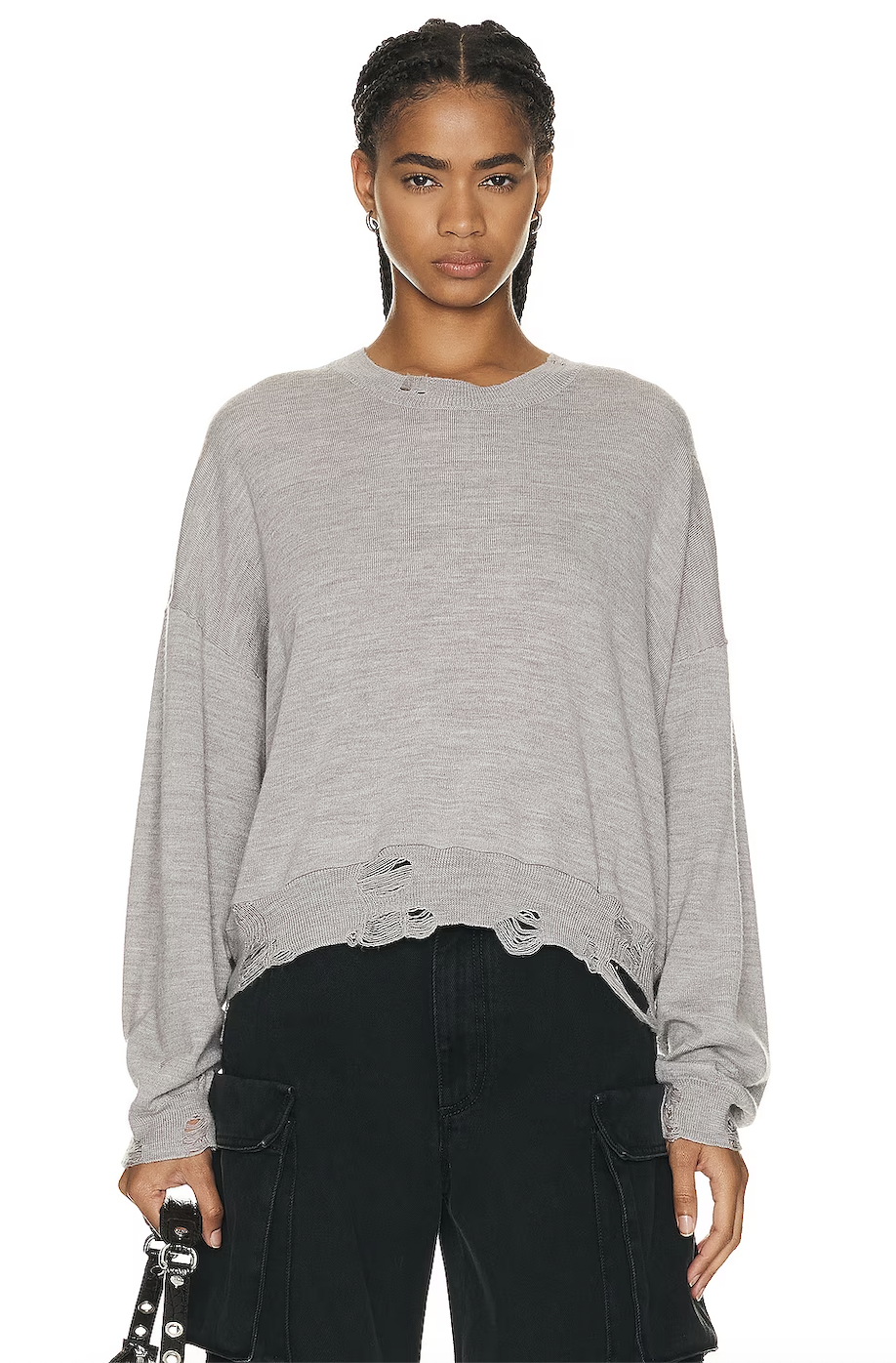 Distressed Merino Wool Pullover, available at west2westport.com