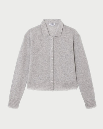 Gray cardigan on a white background