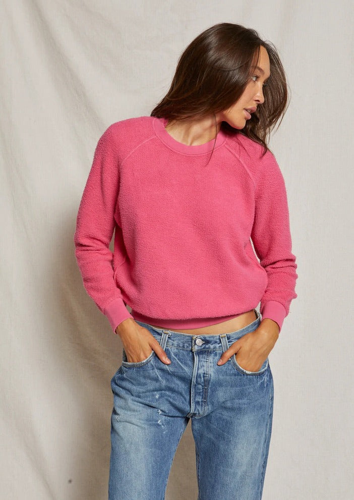 Ziggy Outside Sweatshirt in Peony, available at west2westport.com