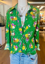 Load image into Gallery viewer, Smythe Floral Green top, available at west2westport.com