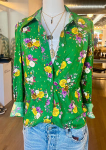 Smythe Floral Green top, available at west2westport.com