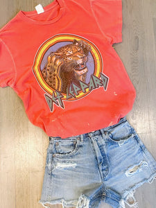 Def Leppard band tee and Moussy shorts at west2westport.com