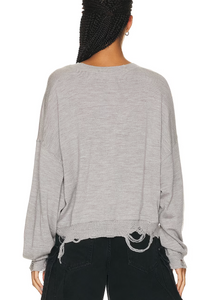 Back of the Distressed R13 pullover, available at west2westport.com