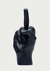 Black FU Candle hand, available at west2westport.com