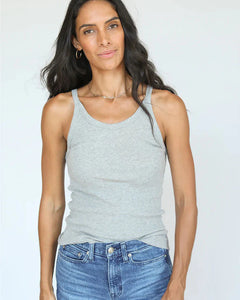 Heather Grey Perfect White Tee Tank, available at west2westport.com