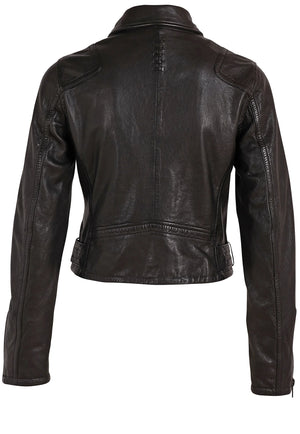 Black leather jacket, available at west2westport.com