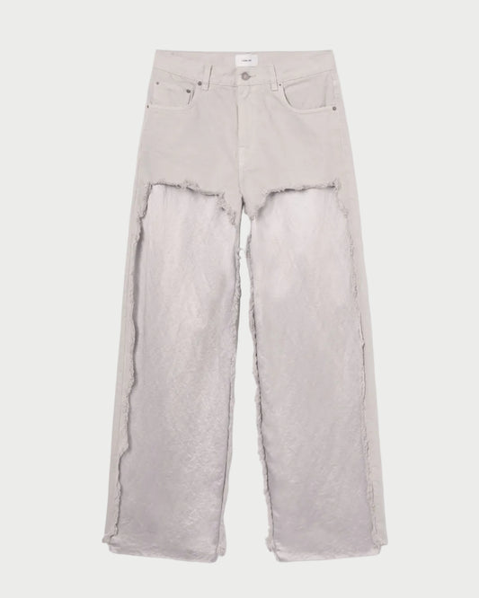 Light gray jeans on a white background