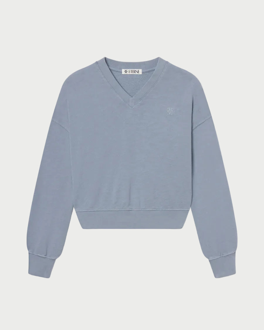 Light blue sweatshirt on a white background