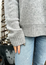 Load image into Gallery viewer, Up-close of the details on this One Grey Day Cash Sweater, available at west2westport.com