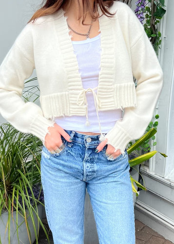 Creme Chunky Coat, available at west2westport.com