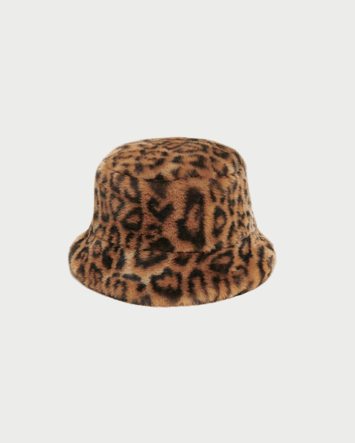 APPARIS Amara Bucket Hat in a brown and black leopard print PLUCHE™ faux fur.