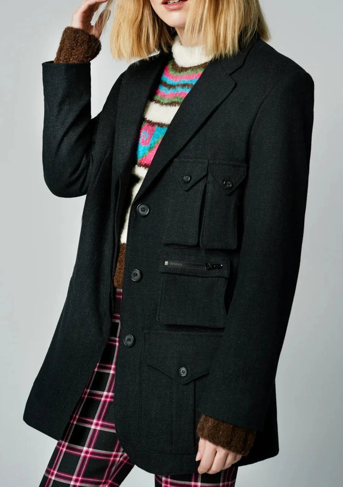Smythe Utility Black Blazer, available at west2westport.com