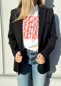 ReDone Vibrations Tee with Moussy jeans and greyven jacket at west2westport.com