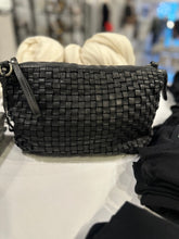 Load image into Gallery viewer, black woven Bottega Veneta inspired leather bag at west2westport.com