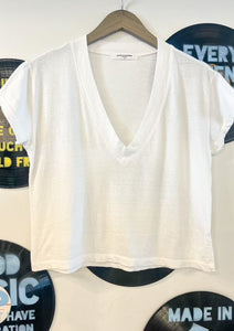 Perfect white t-shirt vneck, available at west2westport.com