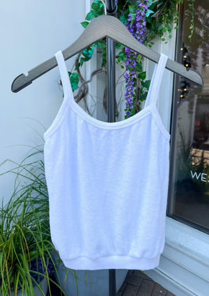 White terry tank, available at west2westport.com