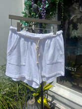 Load image into Gallery viewer, perfect white tee terry shorts at west2westport.com