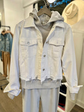 Load image into Gallery viewer, Frame white denim distressed jacket at west2westport.com