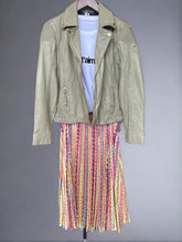 Load image into Gallery viewer, saloni skirt with mauritius leather jacket at west2westport.com