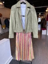 Load image into Gallery viewer, sage green leather jacket at west2westport.com