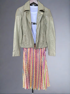 saloni skirt with mauritius leather jacket at west2westport.com