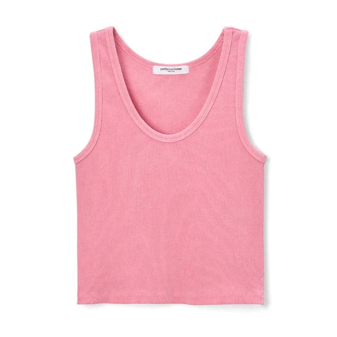 perfect white tee pink tank top at west2westport.com