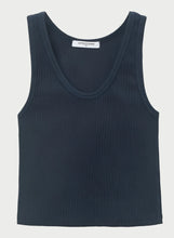 Load image into Gallery viewer, perfect white tee tank in navy at west2westport.com