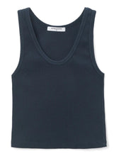 Load image into Gallery viewer, perfect white tee tank in navy at west2westport.com