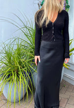 Load image into Gallery viewer, silk maxi skirt by Frame Denim and Frame crinkle sweater at west2westport.com