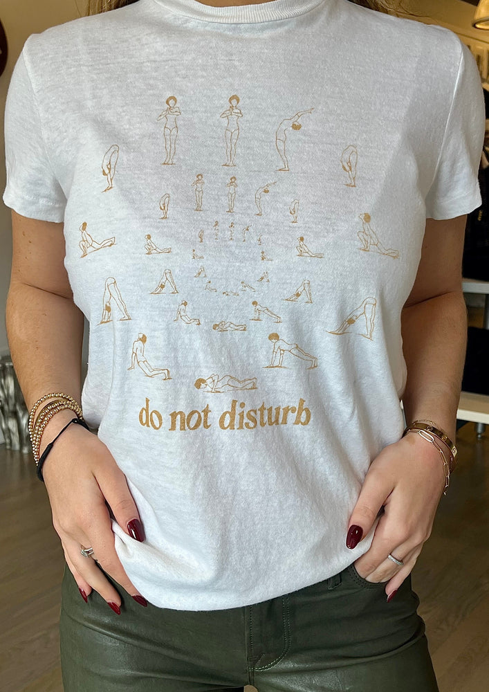 Re/Done 70s inspired tee with Do Not Disturb graphic at west2westport.com